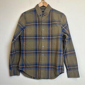Todd Snyder Shirt Mens Small Green Brown Plaid Button Down Casual Cotton Preppy